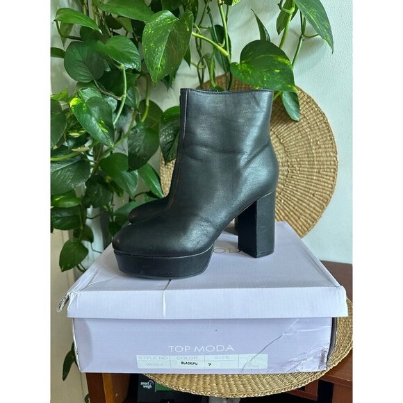 Top Moda women’s size 7 black boots - Picture 1 of 12